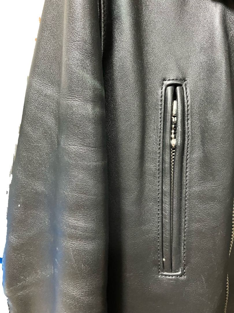 666 本革 ライダースジャケット ブラック 日本製 38 レザー