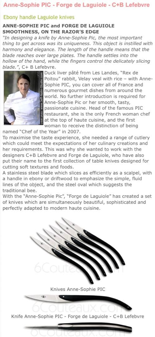 ラギオール　ナイフ　ミシュラン　三つ星　ピック　モデル　６本　LAGUIOLE