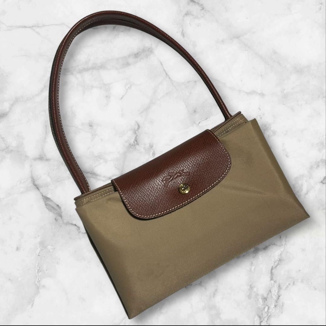 (美品)ロンシャン ルプリアージュ トートバッグ ベージュ A4収納可 　L