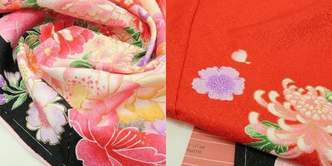 ¶:⊃✺新品 七五三 ７歳 四つ身着物・襦袢 ２点セット B10