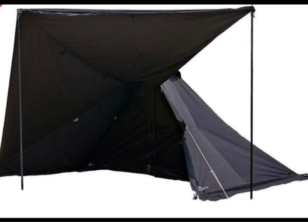 【廃番貴重品】WAQ AlfaTcブラックワンポールテントと新品2又ポール