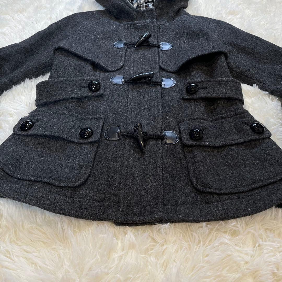 BURBERRY ブルー レーベル ノバチェック ダッフルコート ダークグレー