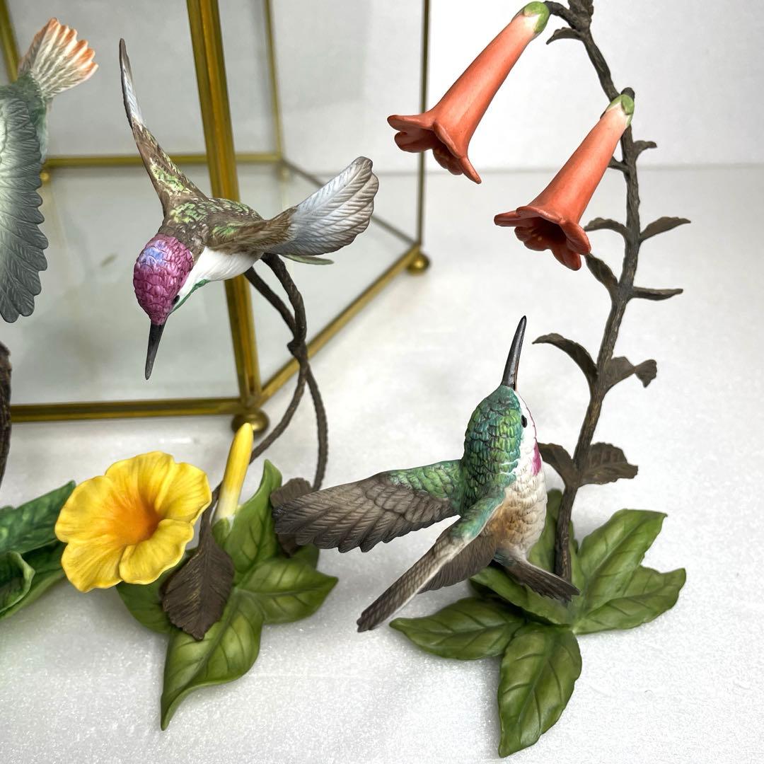 フランクリン・ミント 「ハチドリと花」　ハミングバード＆フラワーズ　6点セット