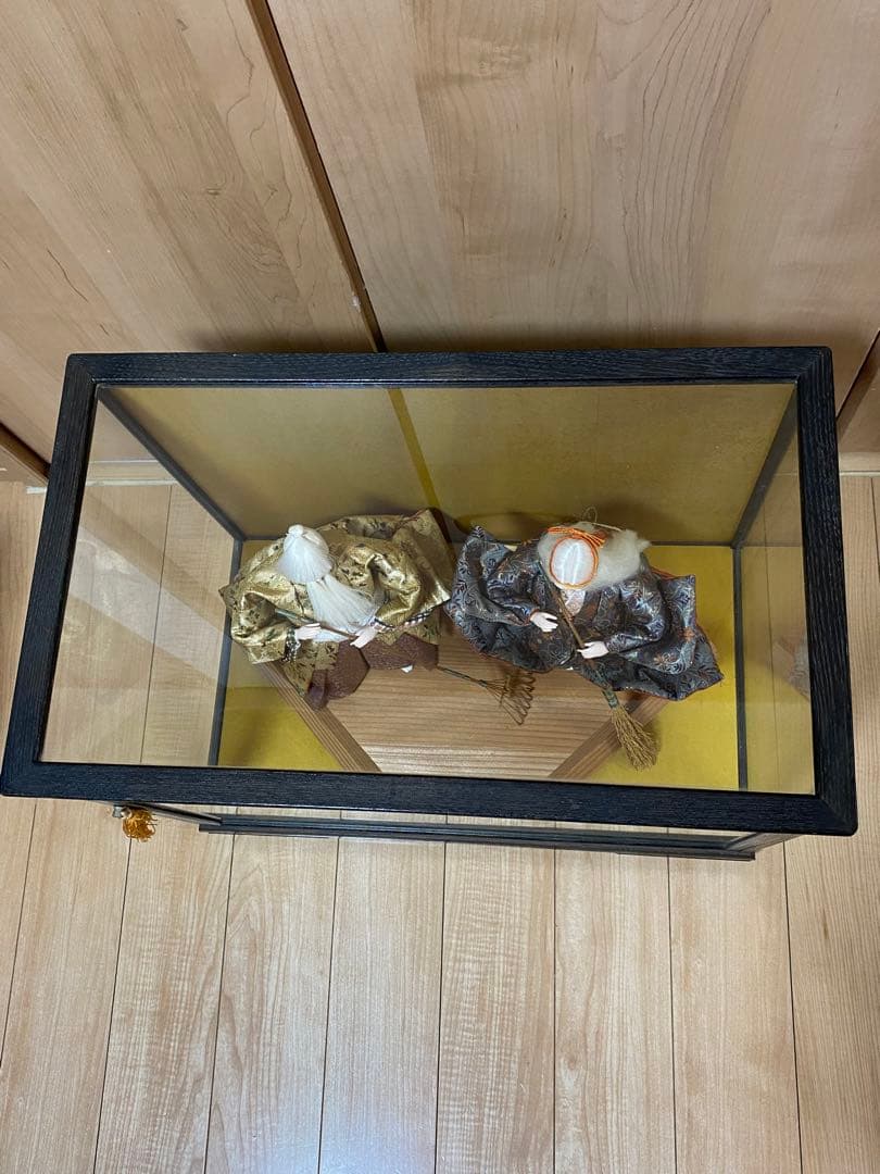 雛人形 翁 媼 ガラスケース入り 伝統工芸 美品 約40cm