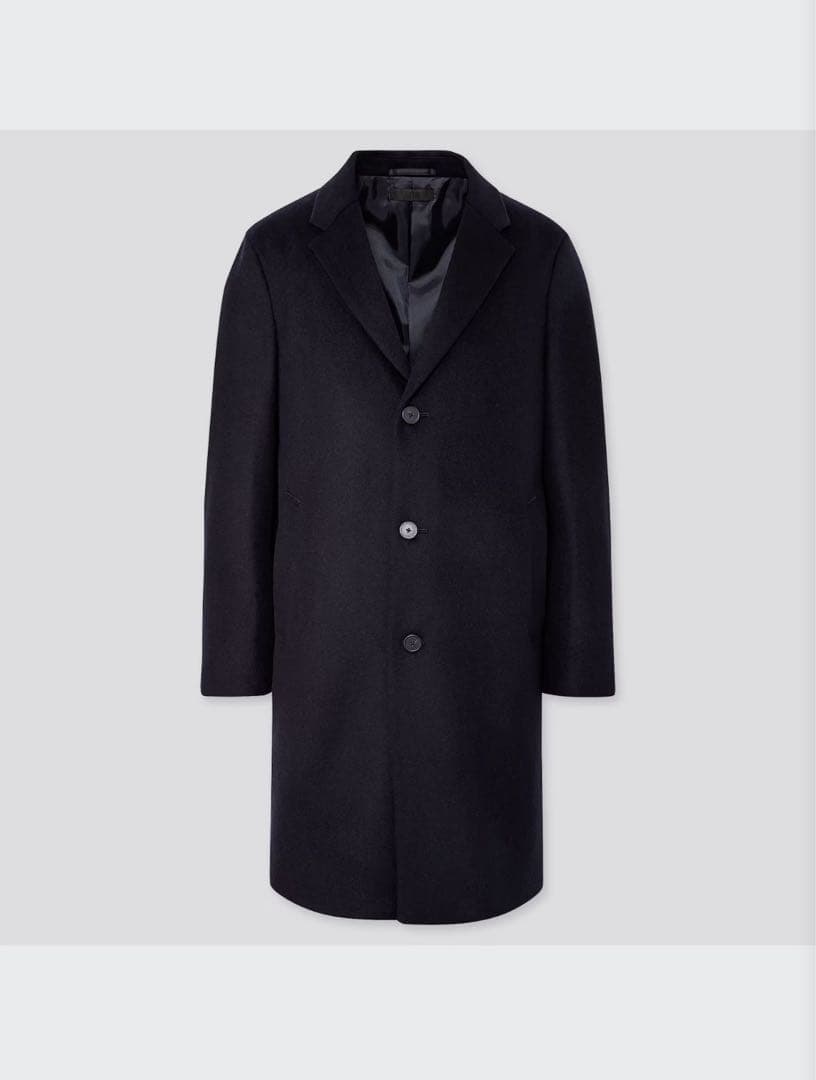 【新品】UNIQLO ウール カシミヤ チェスターコート ネイビー