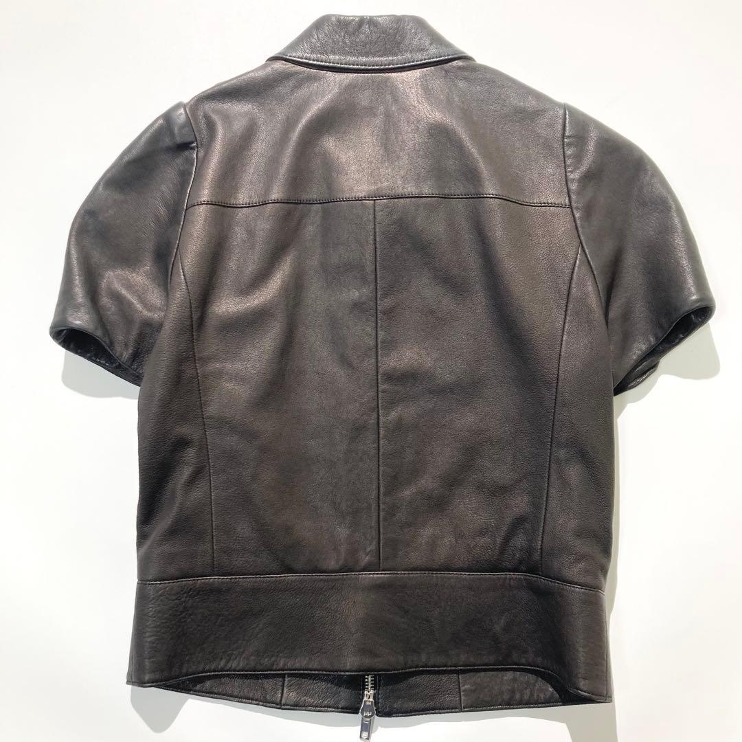 【極美品】MIU MIU レザージャケット ブラウン アーカイブ パフスリーブ