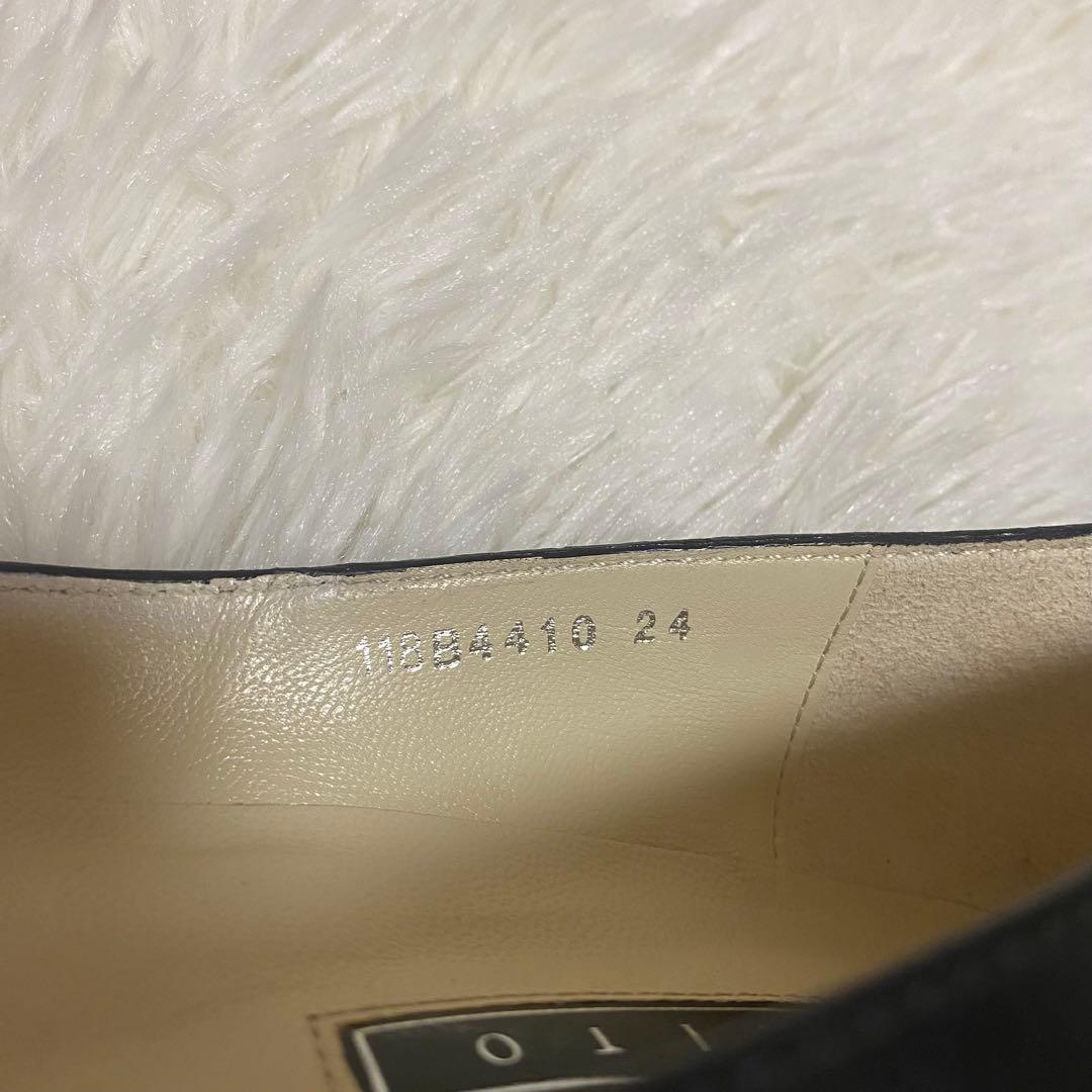 ✨美品✨YOSHITO レザーパンプス 24cm ポインテッドトゥ 黒　ブラック