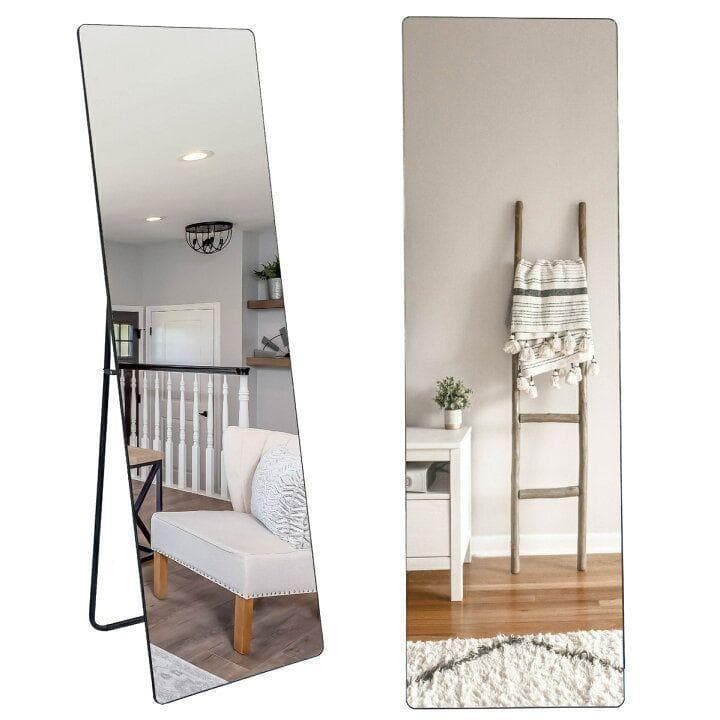 スタンドミラー 壁掛け 全身 鏡 姿見鏡 150cmx40cm 黒 R1520