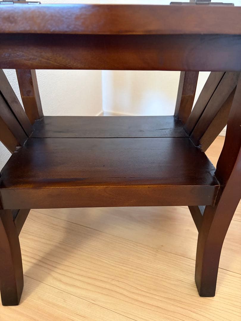レア★ヴィンテージ　マホガニー 無垢材 ステップ チェア 踏み台 木製 椅子