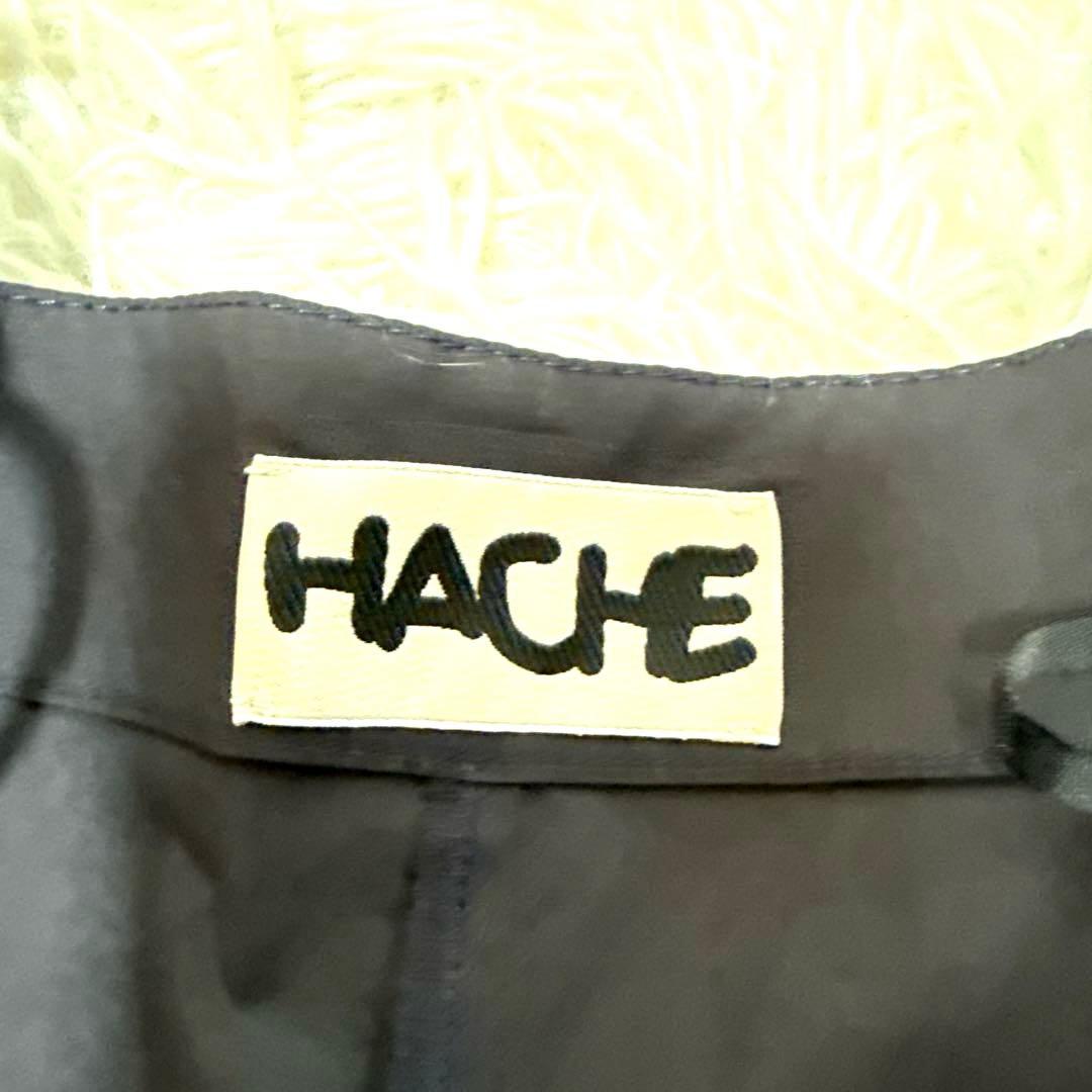 HACHE アッシュ　サロペット　フレアパンツ　フリル　ロングワンピースブラック