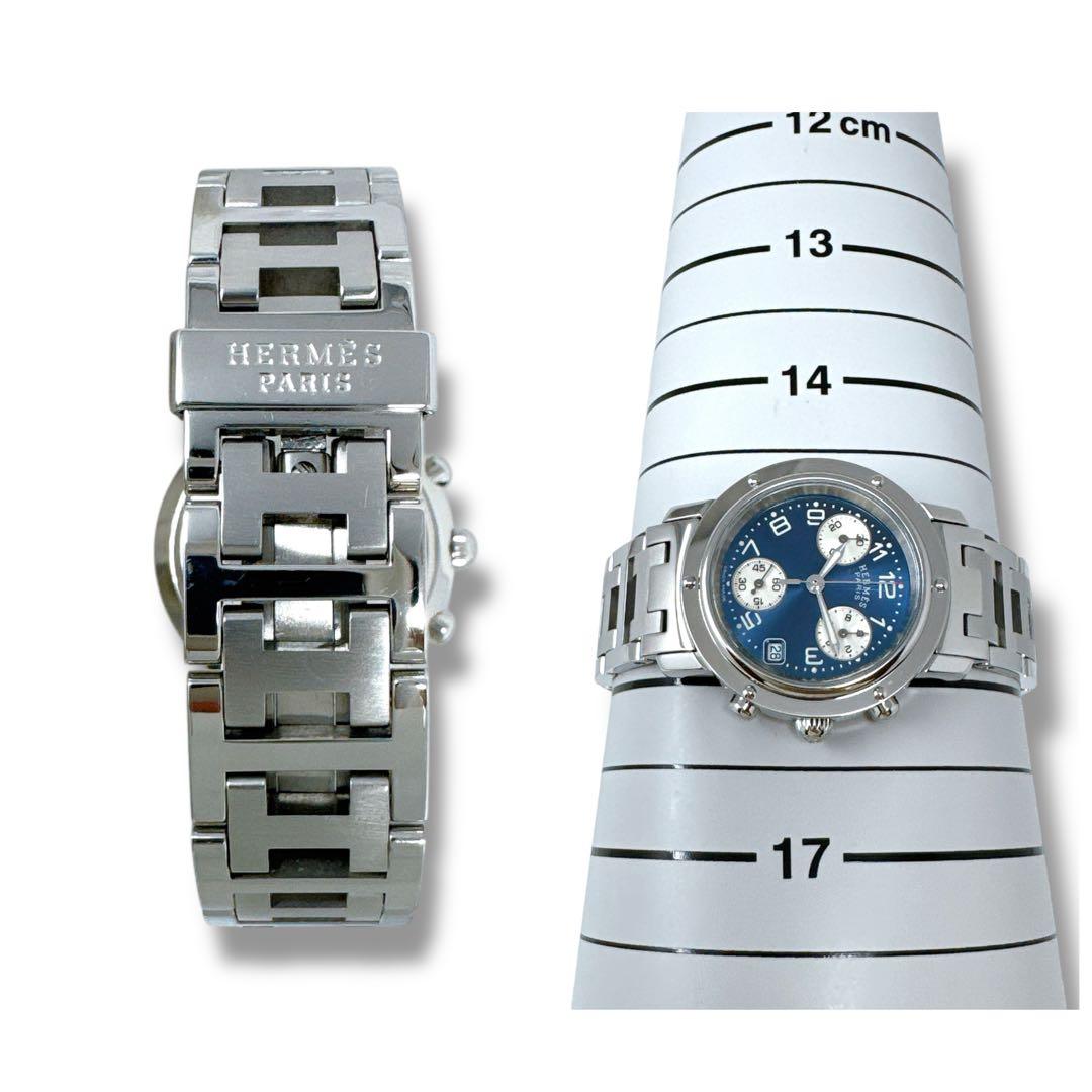 エルメス クリッパー CL1.310 クロノグラフ ネイビー レディース 腕時計