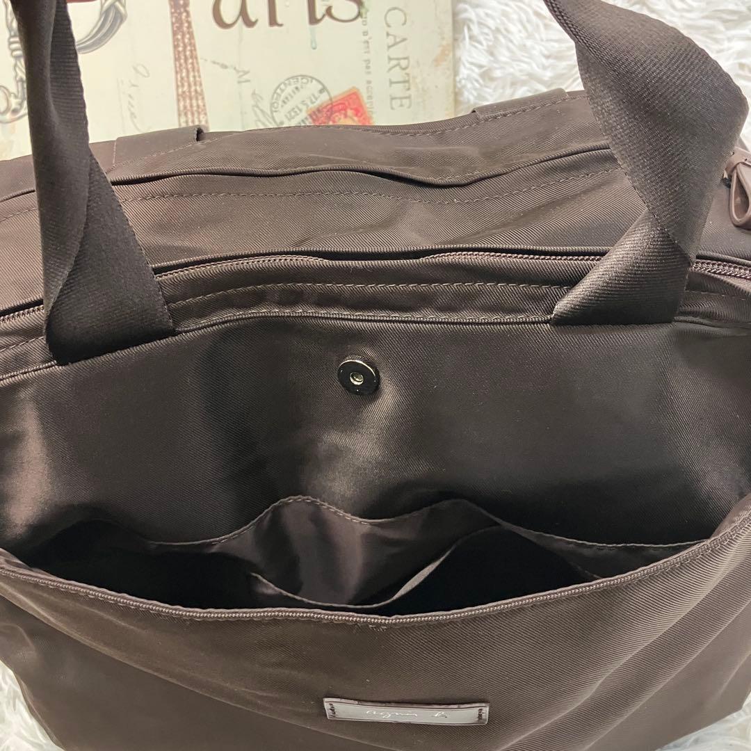 agnes b アニエスベー ナイロン ボストンバッグ 旅行バッグ 2way 鍵