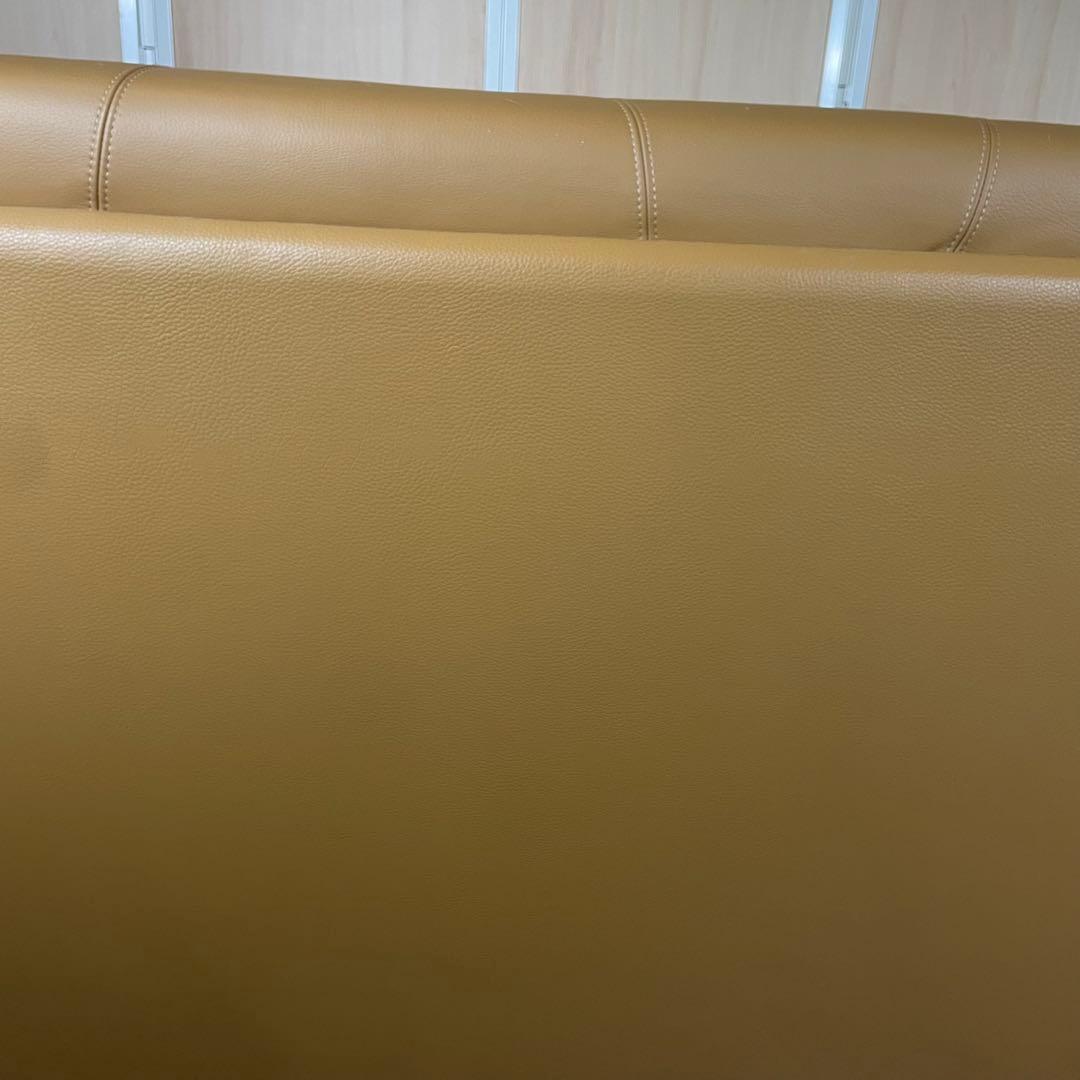 【送料込】浜本工芸　3人がけソファー　本革　ブラウン　高級ソファ