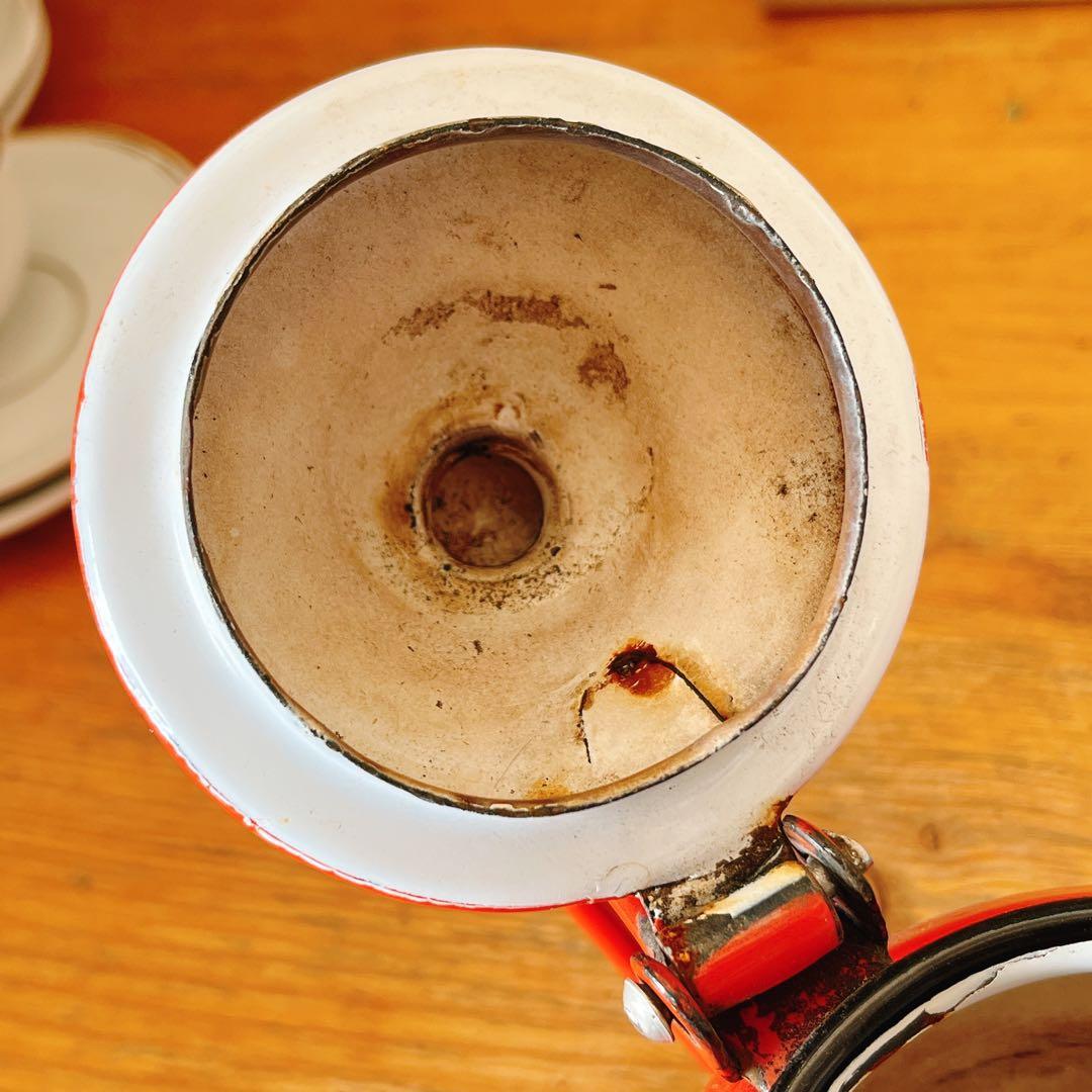 ホーロー　コロンと可愛い赤の1人用ミニポット