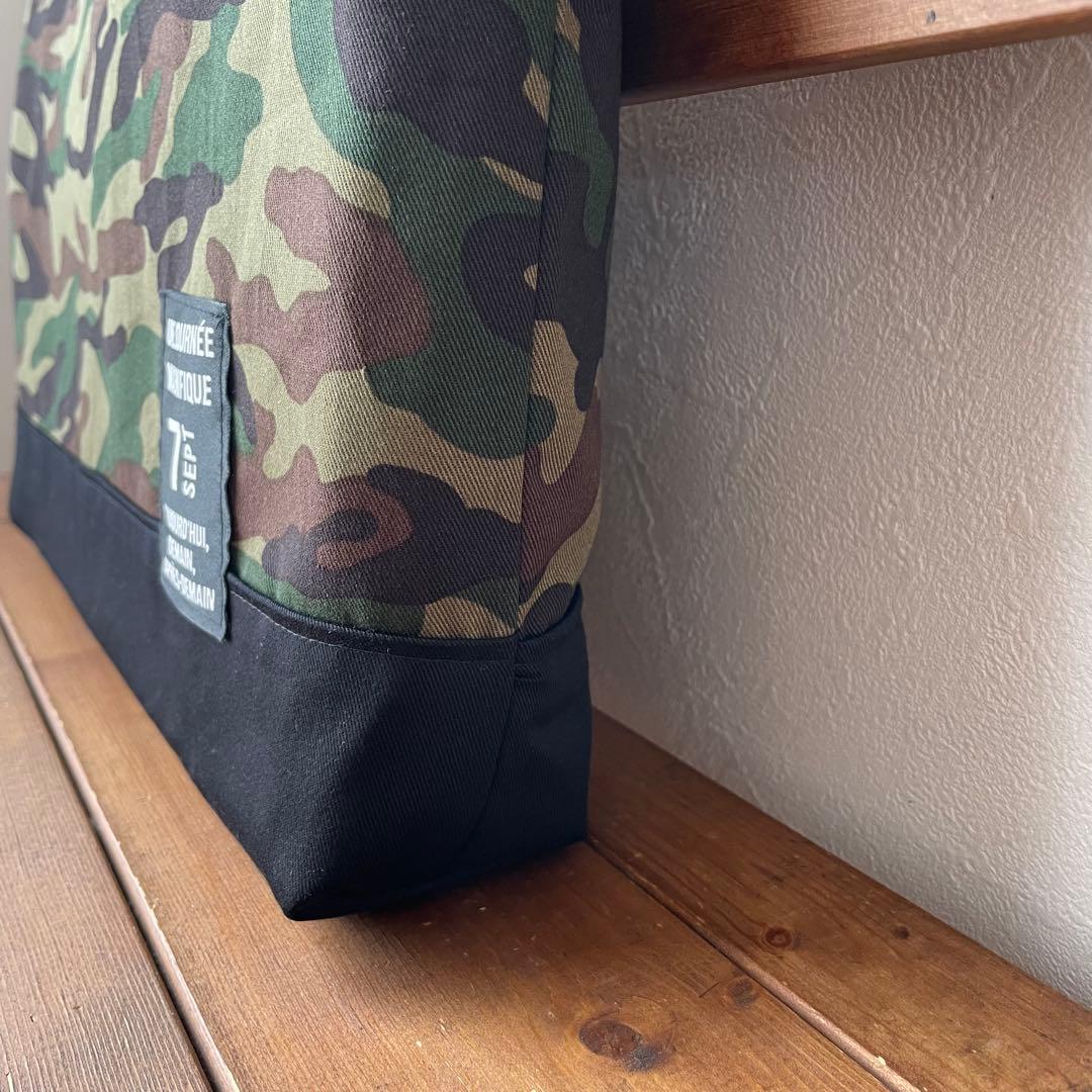 純恋　カモフラージュブラック（内布黒）レッスンバッグ　ハンドメイド