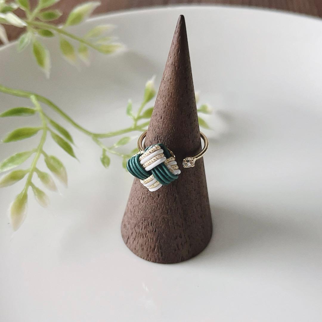 *四つ畳みの指輪*【山藍摺】