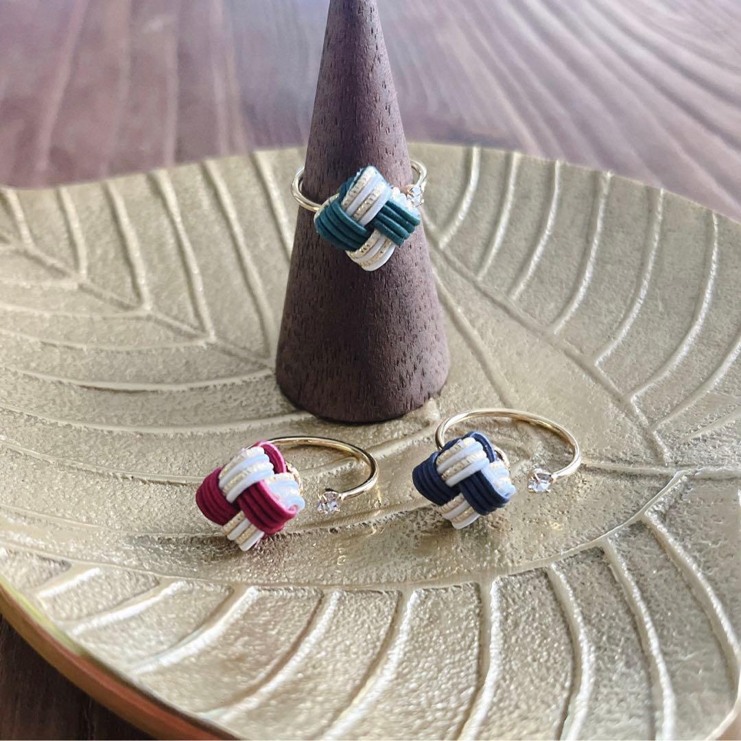 *四つ畳みの指輪*【山藍摺】