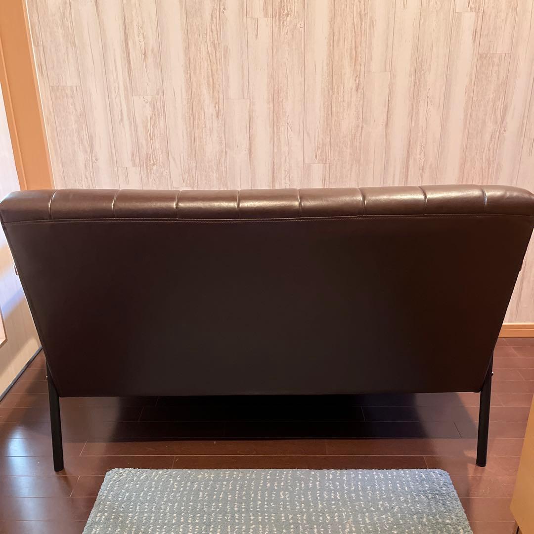 傷・汚れに強い合成皮革2人用ソファ(Nシールド　ステイン2KD DBR) ニトリ