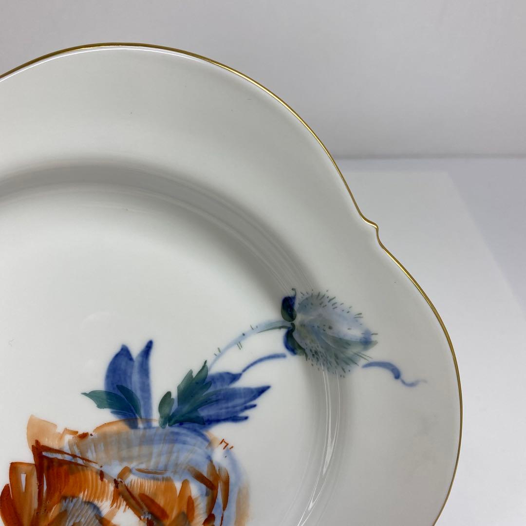 マイセン　現代花プレートB 幅約20.6㎝　東さ7-0202②