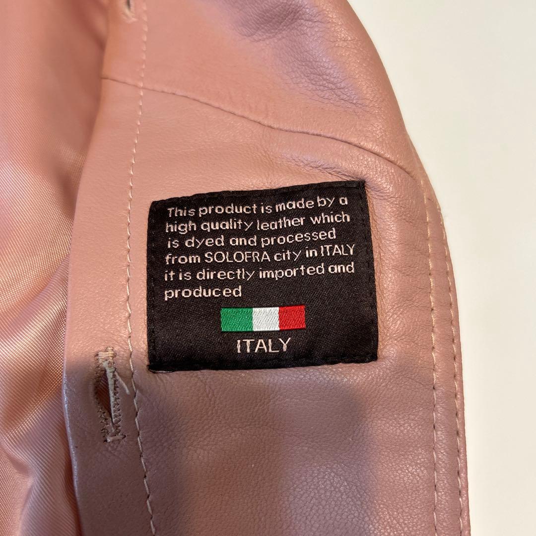 Andyレザーライダースジャケット ファー襟付き