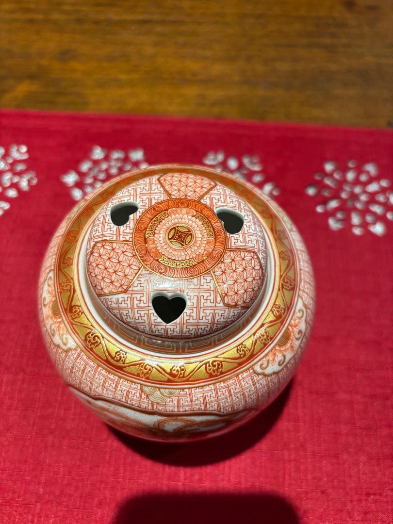 九谷焼伝統工芸士　福島武山作　香炉