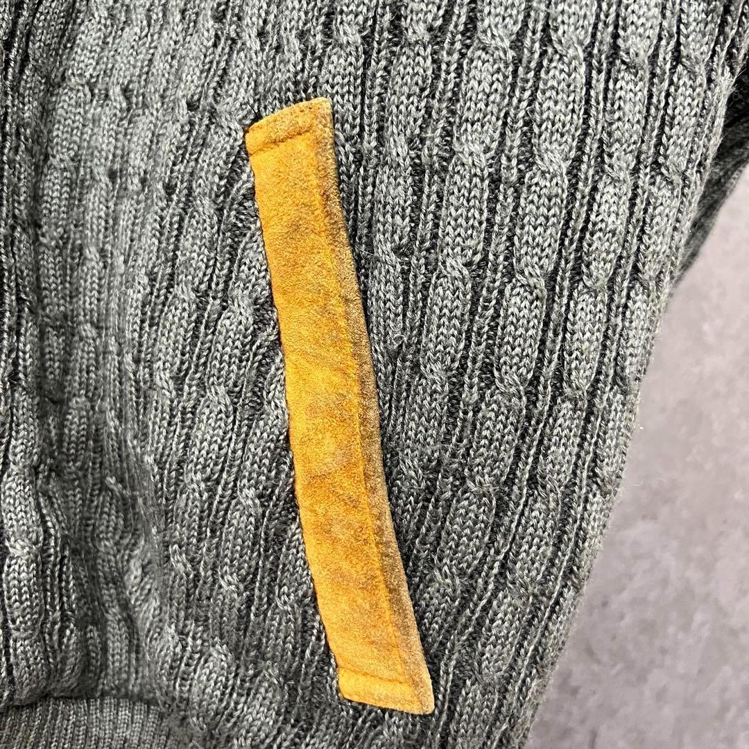 ユーロ古着【レザー・スエード ニットネイティブ】中綿 ジャケット メンズ2XL