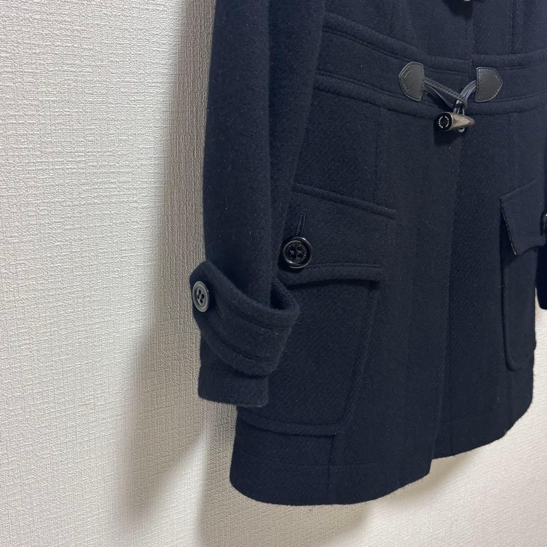 ゆき　美品　バーバリー黒 ダッフルコート フード付き　36 ノバチェック