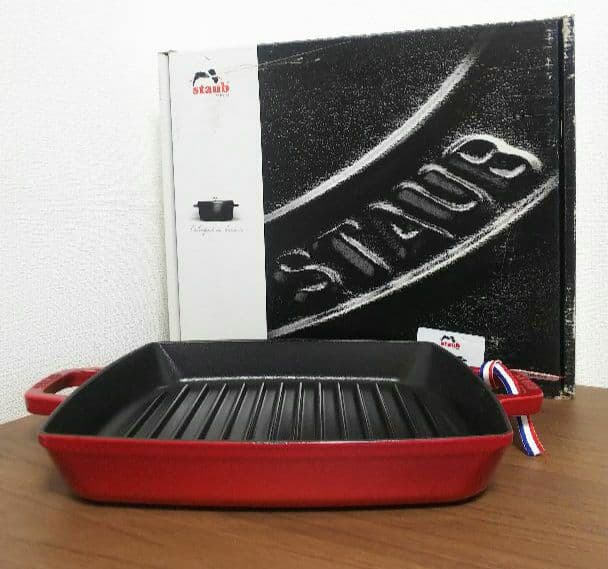 staub ストウブ ピュアグリル スクエア チェリー 28cm グリルパン