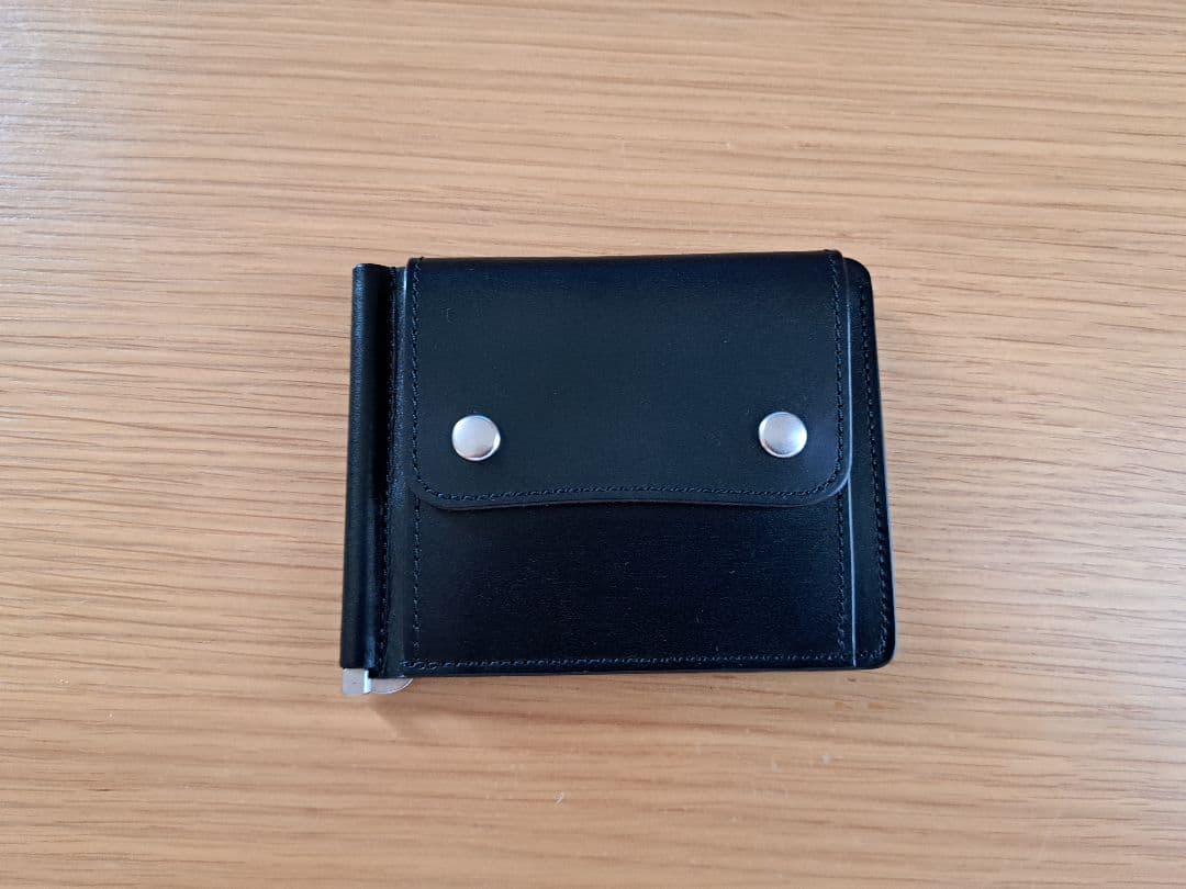 SLOW&CO ブラックレザーマネークリップ