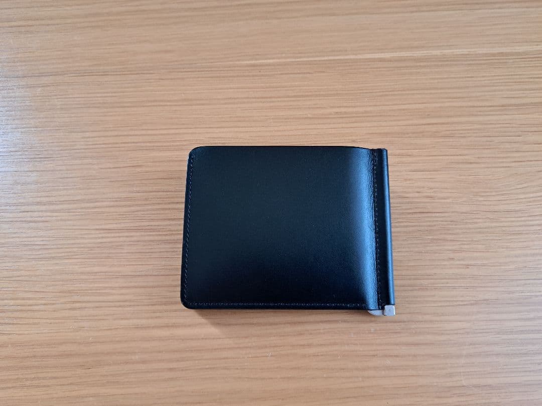 SLOW&CO ブラックレザーマネークリップ