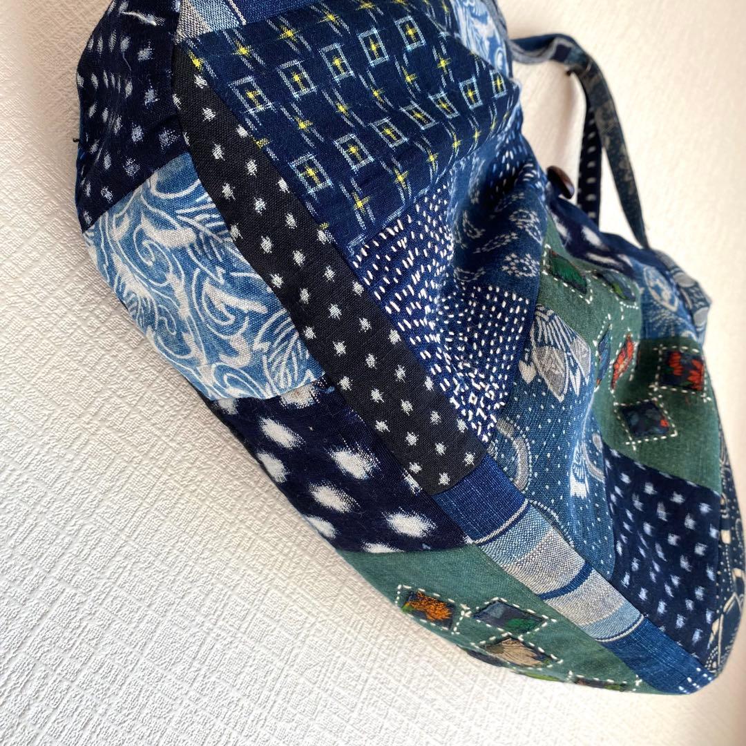 古布 襤褸 刺し子 パッチワークバッグ｜一点もの ハンドメイド 藍染 手仕事
