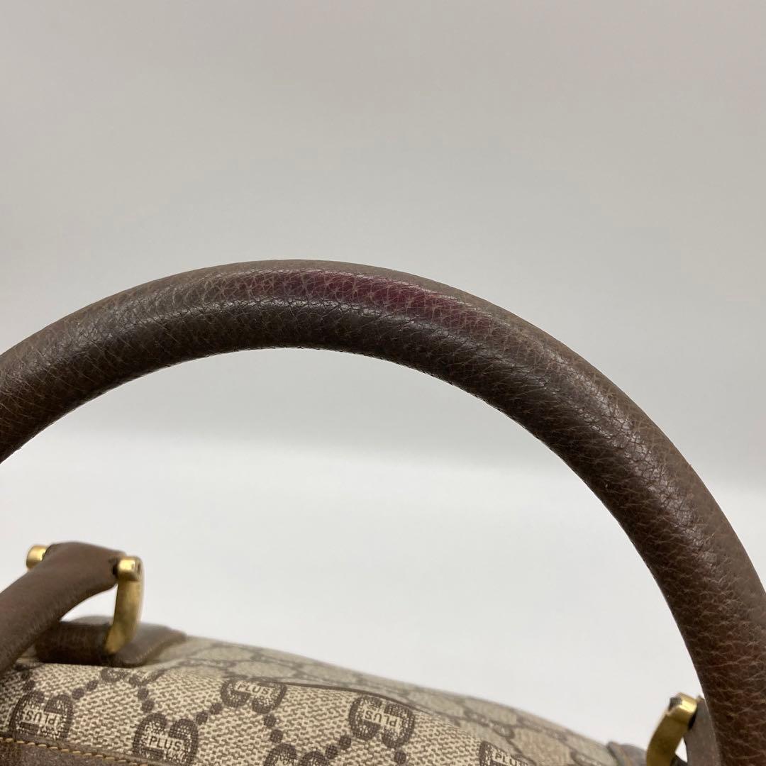 GUCCI ボストンバッグ レザー PVC GG ハンドバッグ 大容量 ロゴ