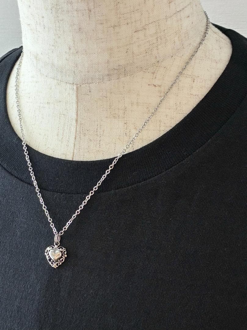 スウィートハートジュエリー ハート シルバー ヴィンテージ ネックレス NAVY