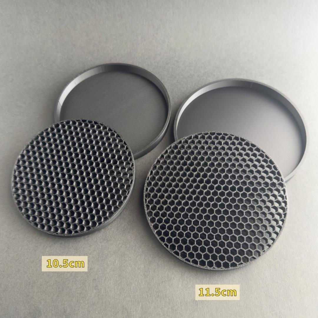 あとむ『ハニカム 鉢皿』 黒 受け皿 3Dプリンター鉢 多肉植物 ブラック