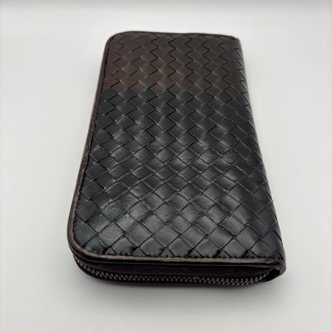 ◆正規品◆ボッティガヴェネタイントレチャート ラウンドファスナー長財布コンビ