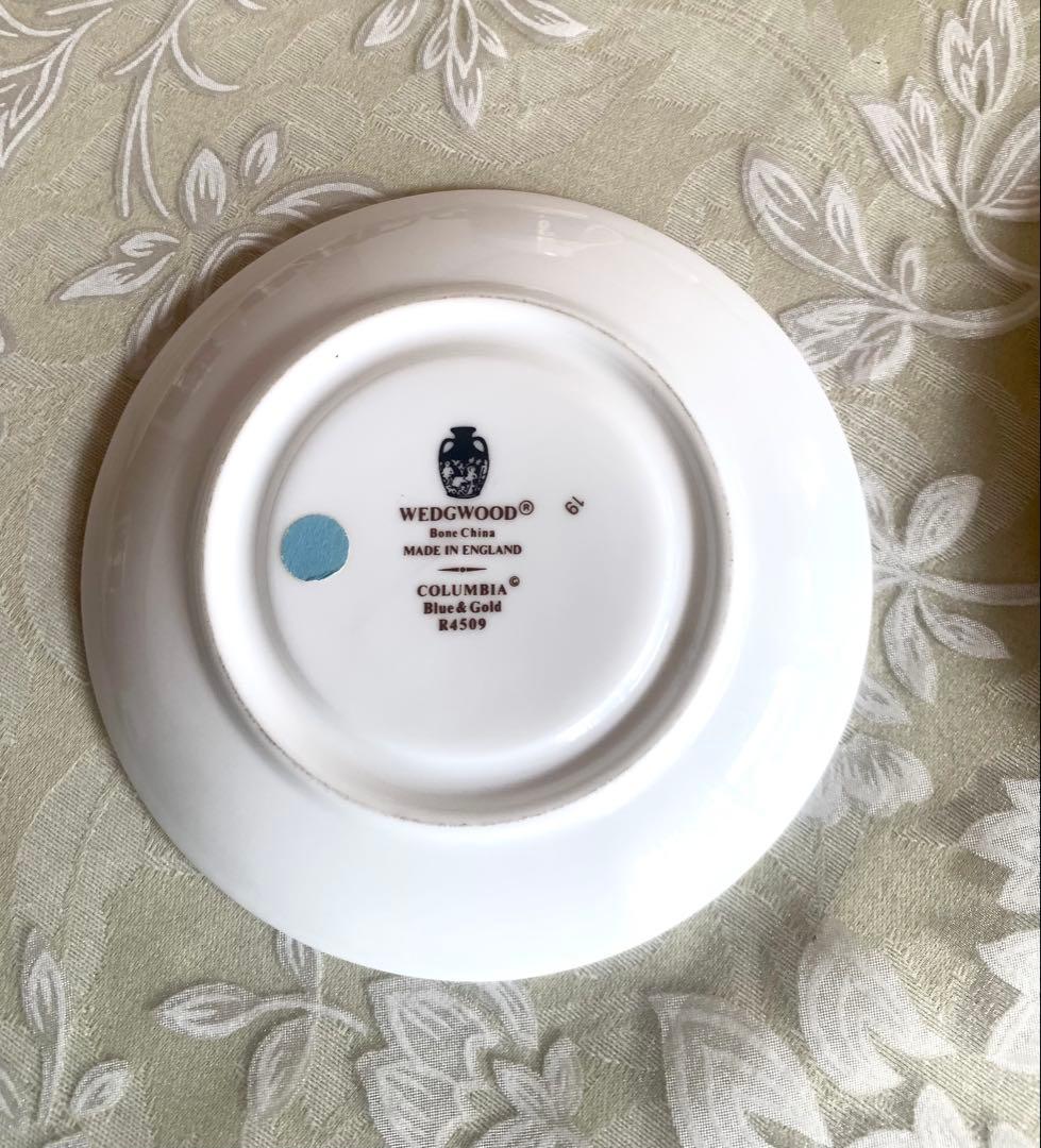 ウェッジウッド コロンビアブルーゴールド デミタスカップソーサーケーキ皿6客枚