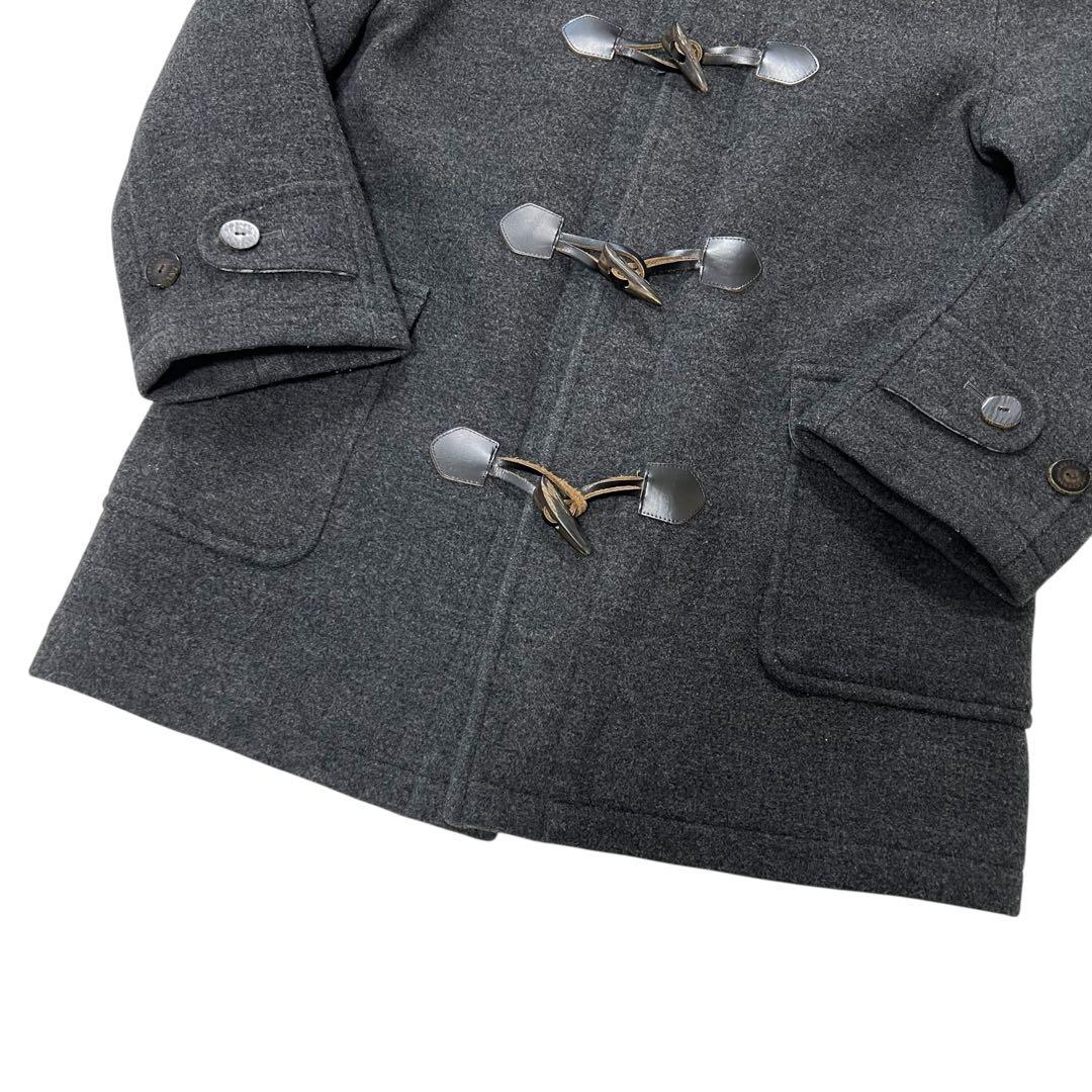 バーバリーロンドン ダッフルコート M相当160A チャコールグレー チェック