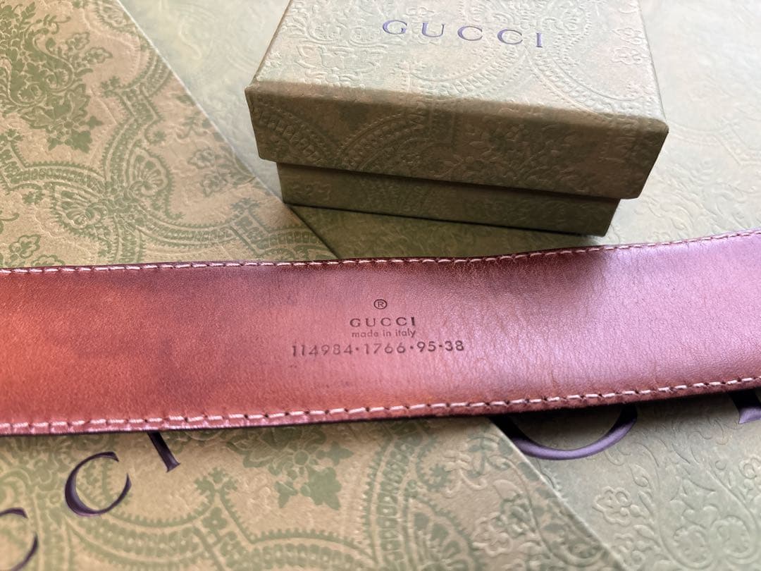 SSS様 正規品 GUCCI GGシマ 黒レザー ベルト ウエストサイズ92-1