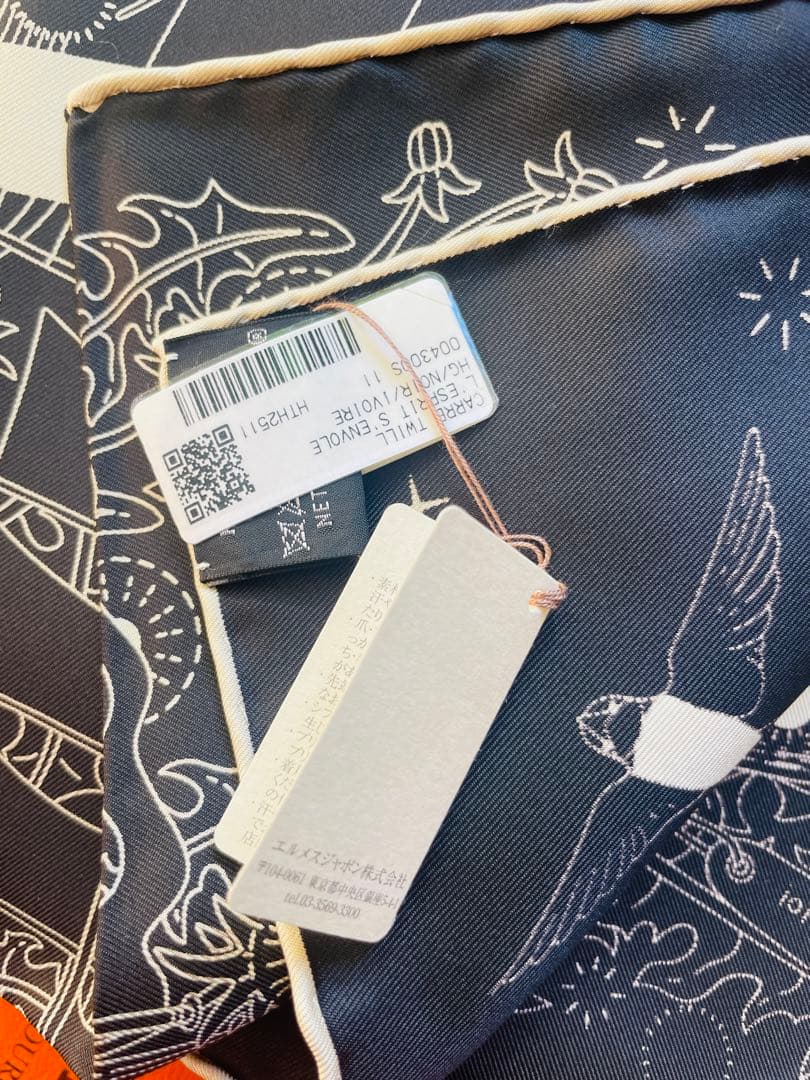 新品　エルメス　2026春夏　カレ 90 エスプリの旅立ち　黒・ブラック