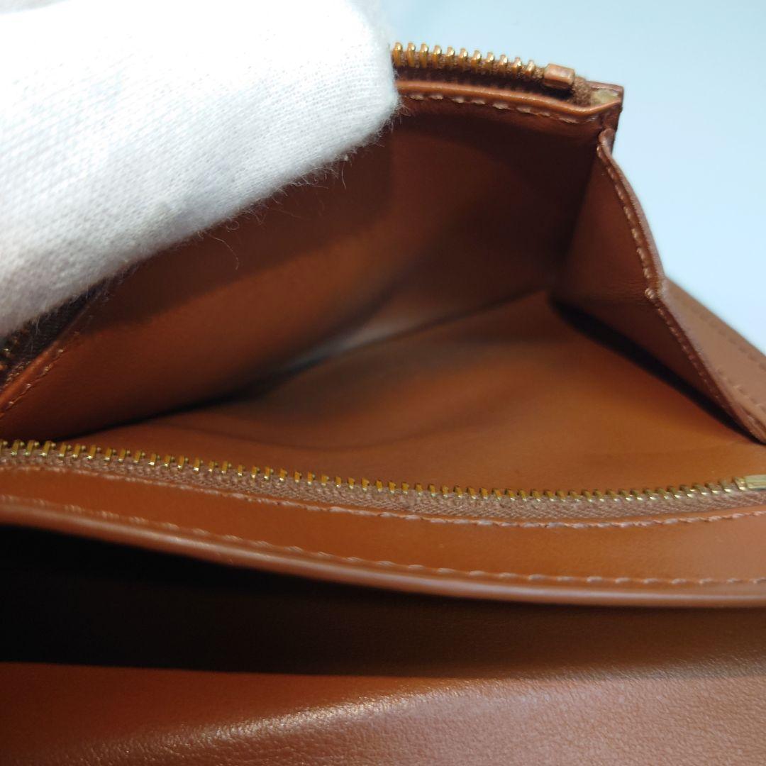 CELINE トリオンフ 二つ折り財布 ブラウン ブラック