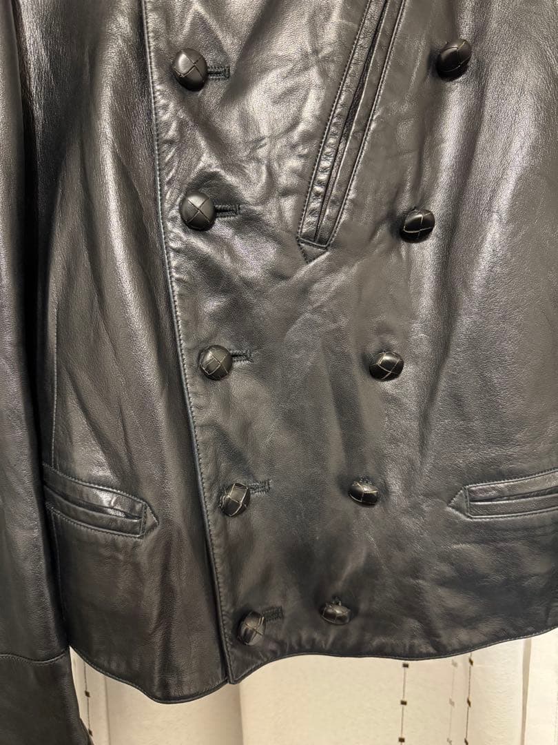 超美品90s agnes bアニエスベー42 レザージャケット　ナポレオン