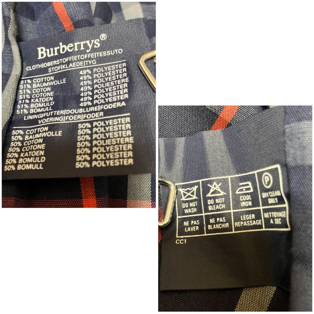 [未使用級]バーバリー トレンチコート 英国製　裏ノバチェック ベルト　ネイビー