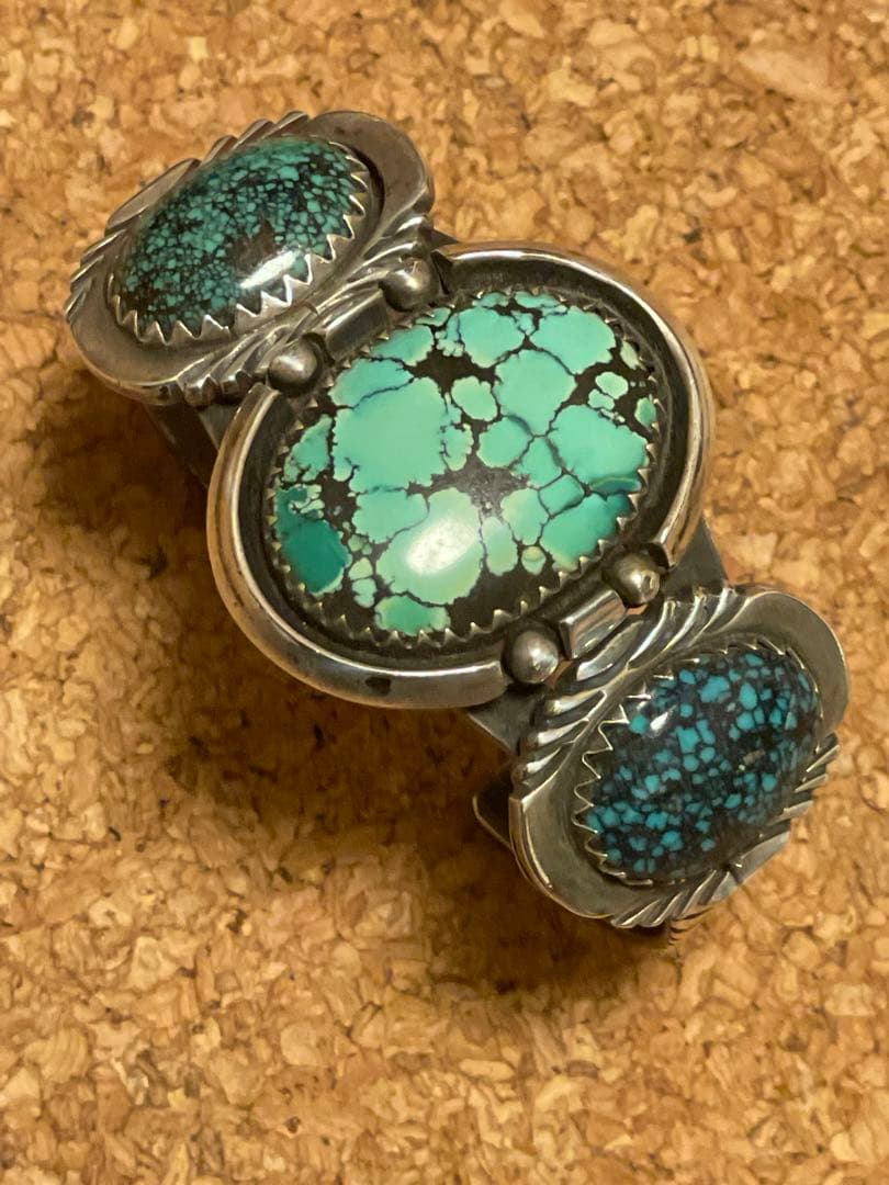 ◆ブラックフライデー感謝価格◆ターコイズ３連◆SILVER◆シルバーバングル◆