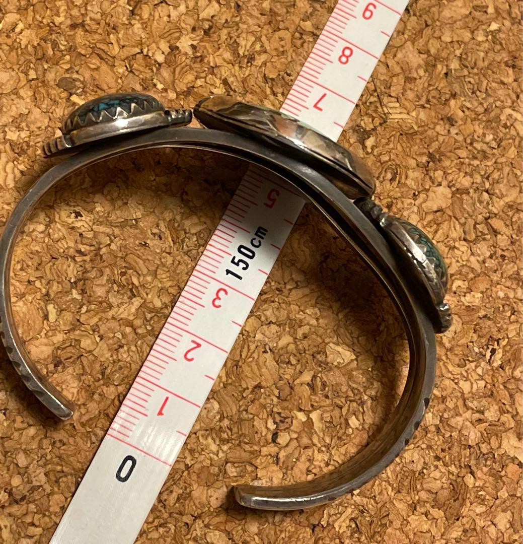 ◆ブラックフライデー感謝価格◆ターコイズ３連◆SILVER◆シルバーバングル◆