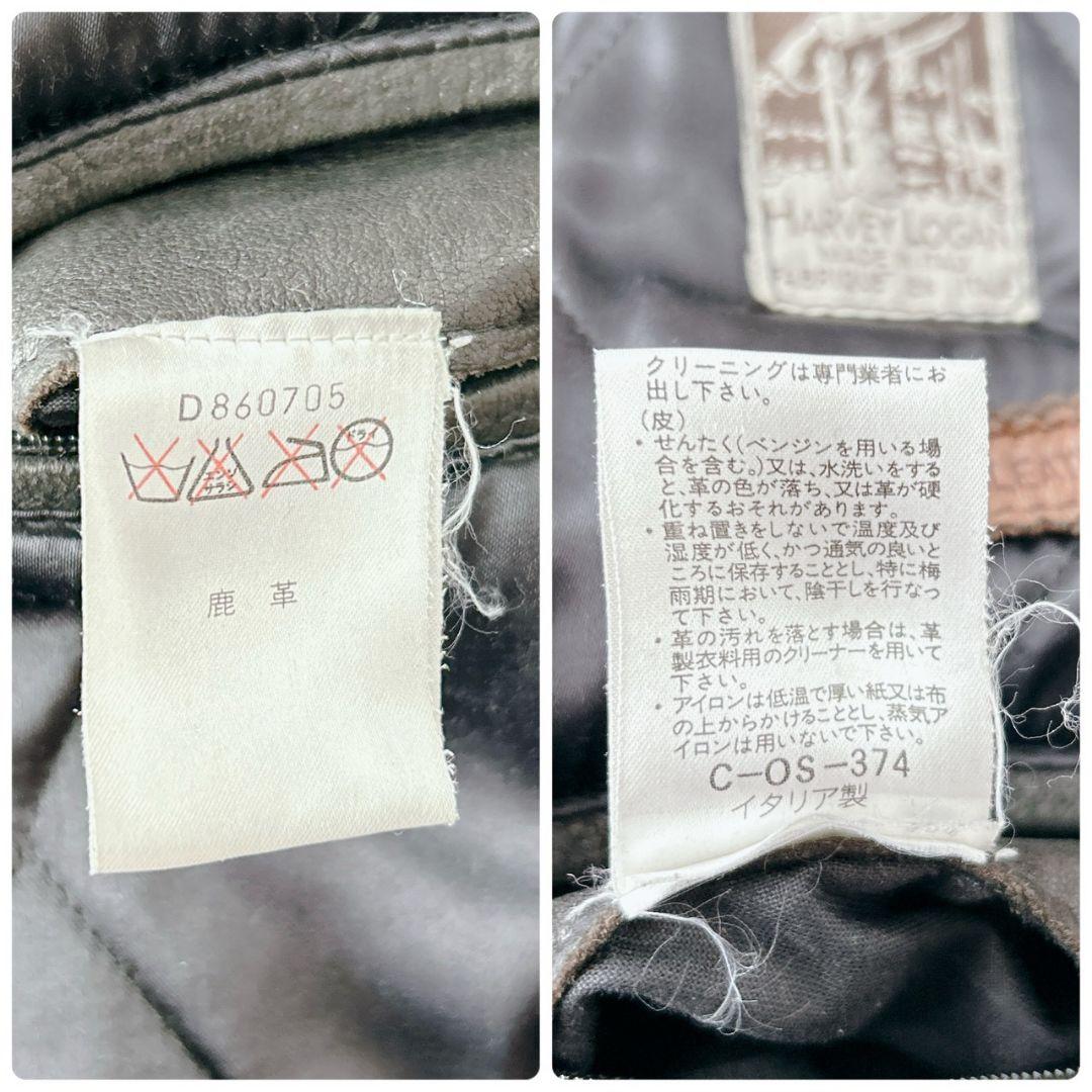 ダーバン DURBAN ディアスキン 鹿革 コート ジャケット ブラック 黒