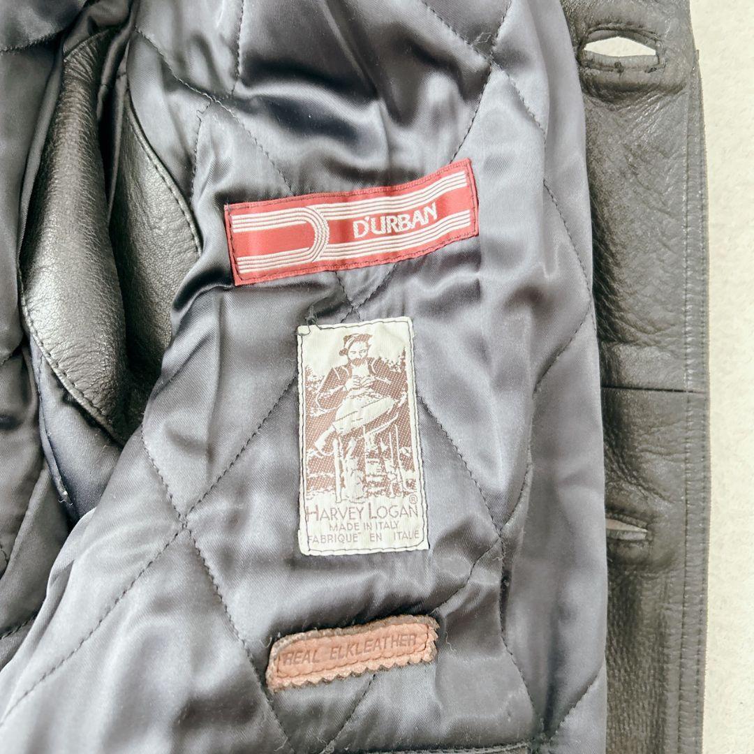 ダーバン DURBAN ディアスキン 鹿革 コート ジャケット ブラック 黒