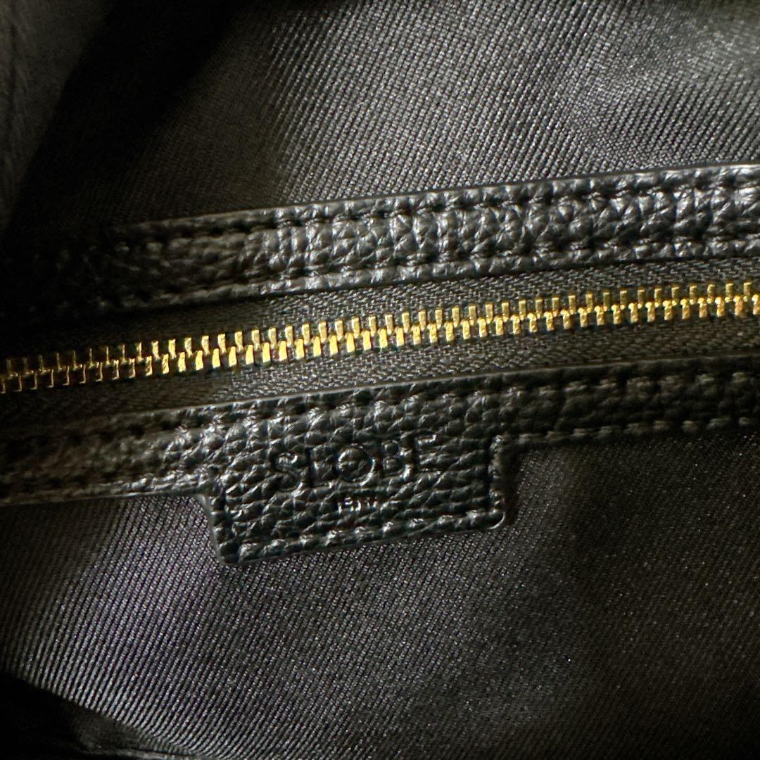 【美品】スローブイエナ スクエア ボストンバッグ ブラック 2way レザー