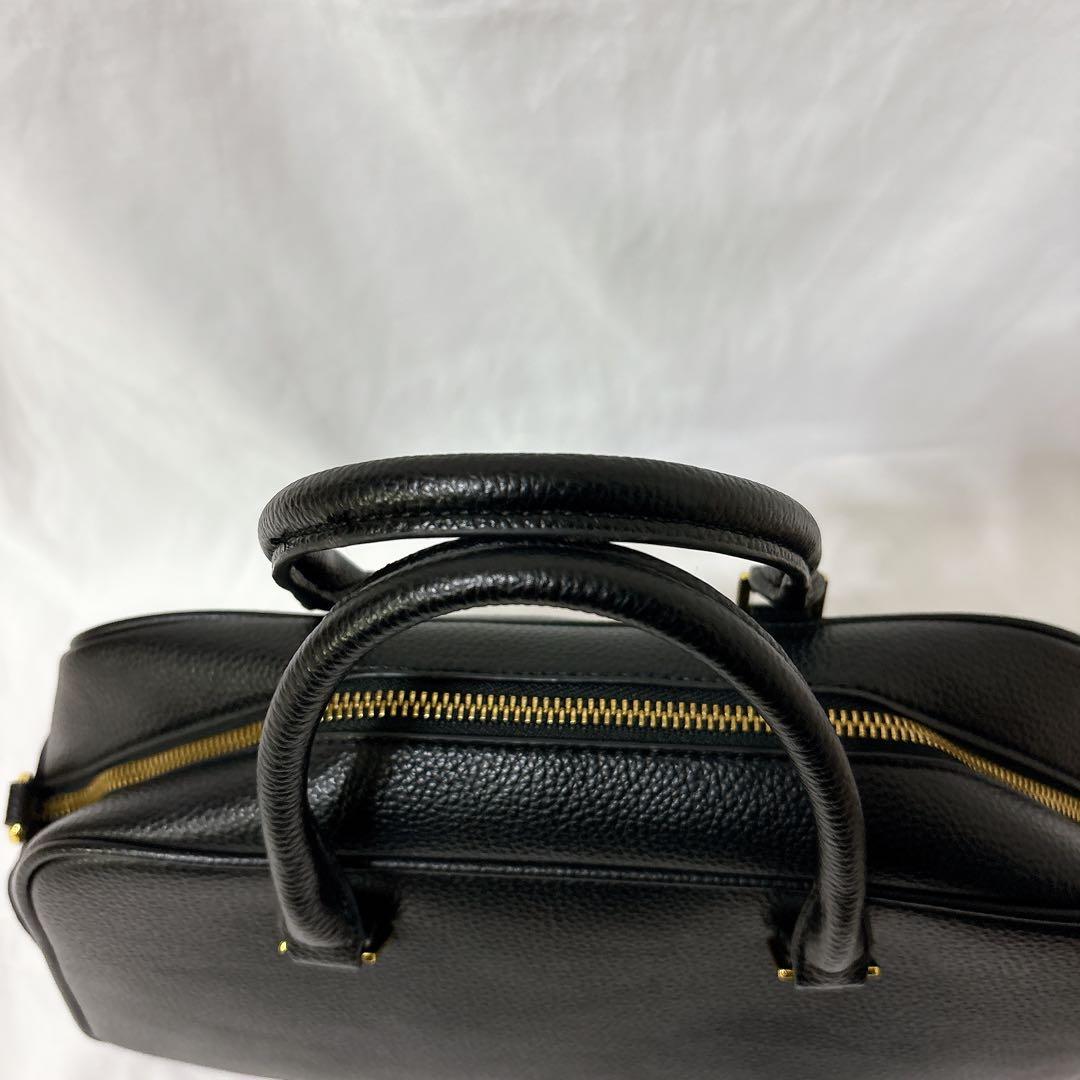 【美品】スローブイエナ スクエア ボストンバッグ ブラック 2way レザー