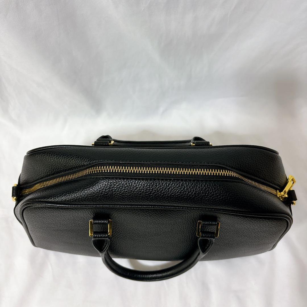 【美品】スローブイエナ スクエア ボストンバッグ ブラック 2way レザー