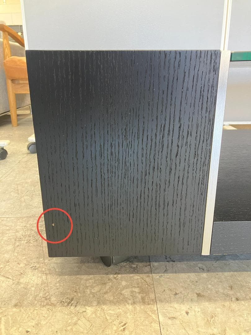 ガラスセンターテーブル キャスター付き ブラック